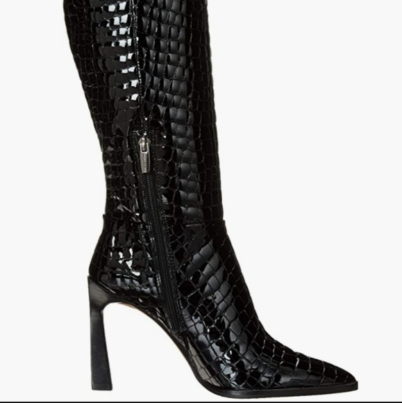 ‼️SOLD‼️⭐️NIB⭐️ Vince Camuto Pelsna Leather Croco Embossed Knee Boots, 6.5 - Picture 3 of 8